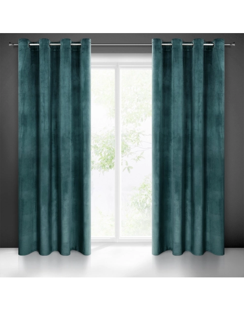 Zdjęcie: Zasłona gotowa Melanie 140 x 250 cm ciemnoturkusowy EUROFIRANY