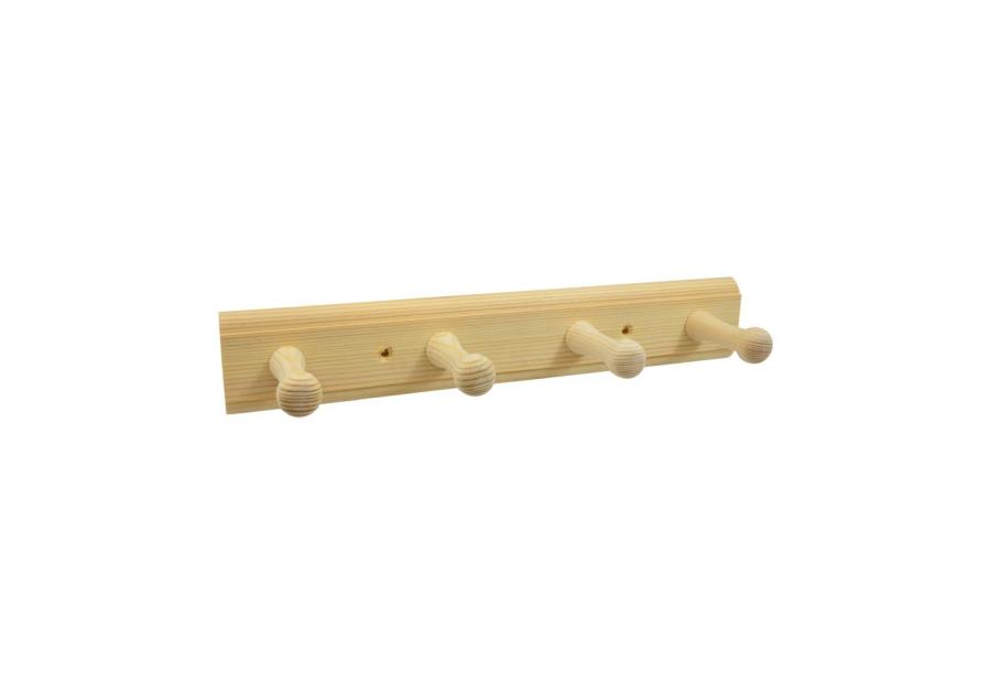 Zdjęcie: Wieszak sosna surowa 4 haczyki 300x50 mm METRO