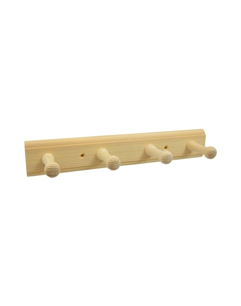 Zdjęcie: Wieszak sosna surowa 4 haczyki 300x50 mm METRO