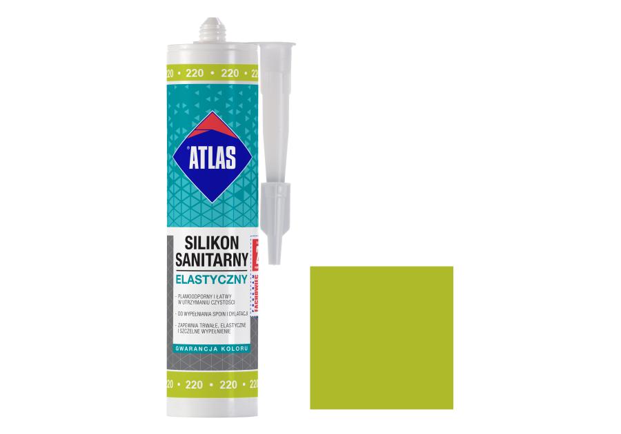 Zdjęcie: Silikon sanitarny elastyczny, 220 awokado, 280 ml ATLAS