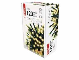 Lampki choinkowe Classic 120 LED 12 m ciepła biel, zielony przewód, IP44 EMOS