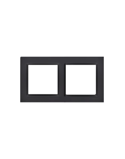 Zdjęcie: Ramka 2-krotna uniwersalna czarny mat SIMON