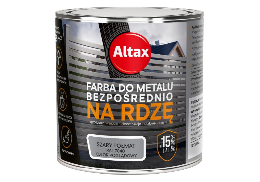 Zdjęcie: Farba do metalu 0,25 L szary półmat ALTAX