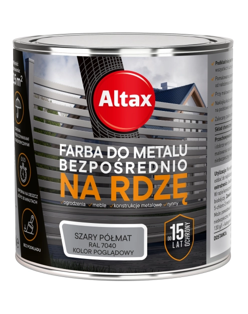 Zdjęcie: Farba do metalu 0,25 L szary półmat ALTAX