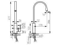 Zdjęcie: Bateria zlewozmywakowa stojąca Zicco Black FERRO