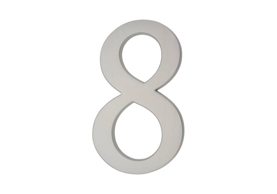 Zdjęcie: Cyfra aluminiowa 8 srebrna 190 mm METRO