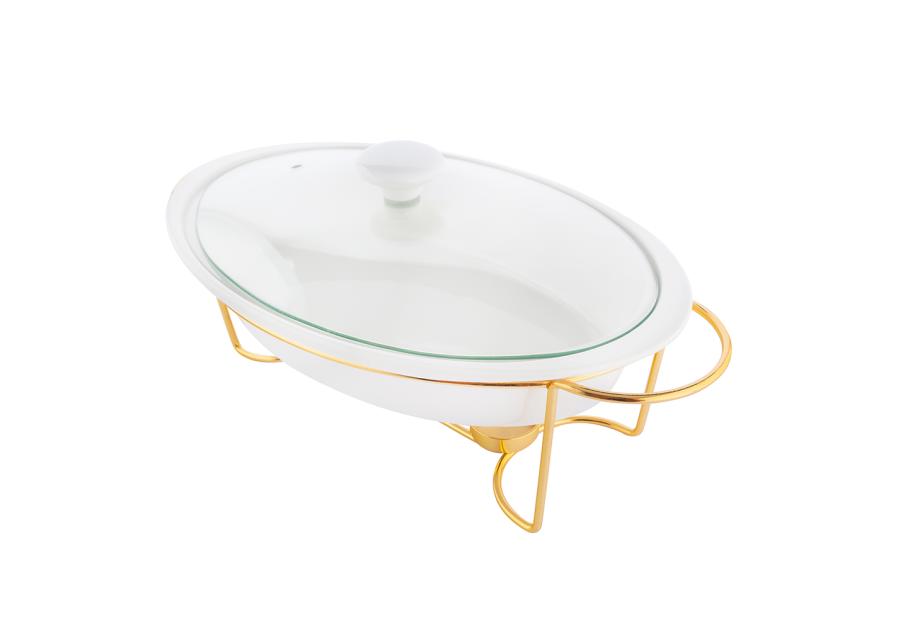 Zdjęcie: Naczynie do zapiekania Regular owalne 1500 ml na pogrzewaczu w kolorze złotym ALTOM DESIGN