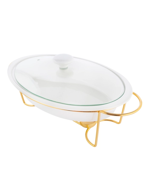 Zdjęcie: Naczynie do zapiekania Regular owalne 1500 ml na pogrzewaczu w kolorze złotym ALTOM DESIGN