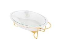 Zdjęcie: Naczynie do zapiekania Regular owalne 1500 ml na pogrzewaczu w kolorze złotym ALTOM DESIGN