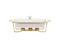 Zdjęcie: Naczynie do zapiekania Regular owalne 1500 ml na pogrzewaczu w kolorze złotym ALTOM DESIGN