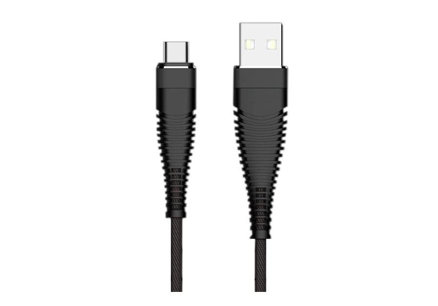 Zdjęcie: Kabel USB - USB C wzmacniany czarny LB0153 LIBOX