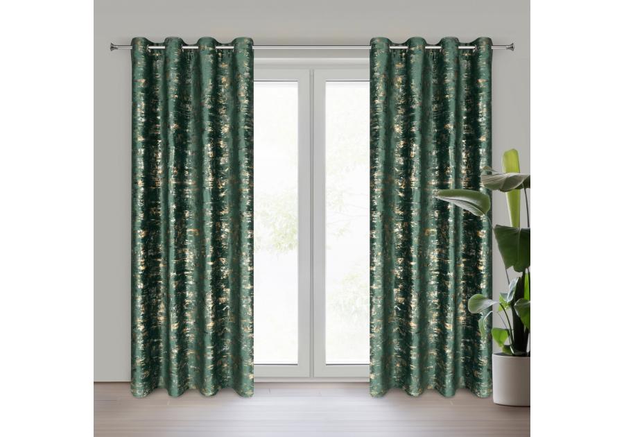 Zdjęcie: Zasłona gotowa Tami 140 x 250 cm ciemnozielony EUROFIRANY