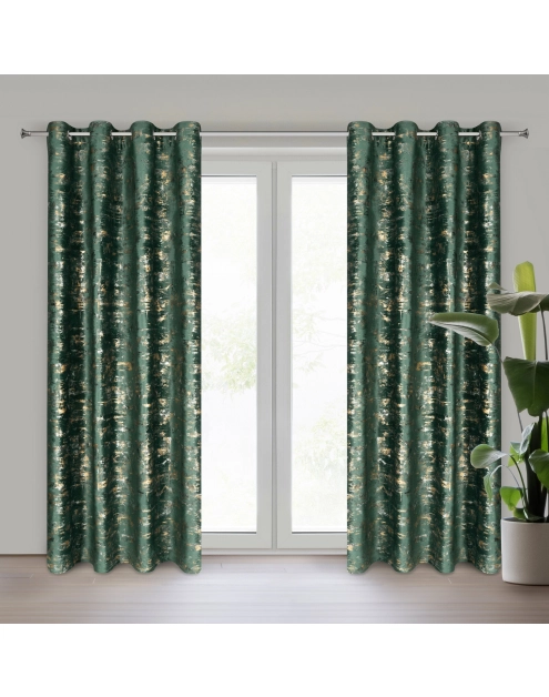 Zdjęcie: Zasłona gotowa Tami 140 x 250 cm ciemnozielony EUROFIRANY