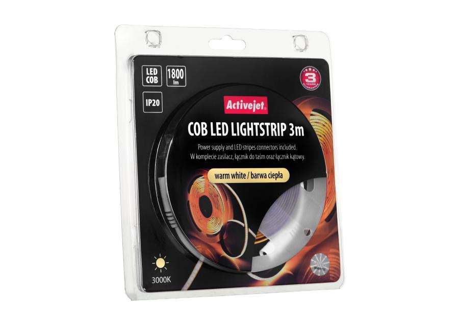 Zdjęcie: Taśma LED COB 3 m z zasilaczem barwa ciepła IP20 ACTIVEJET