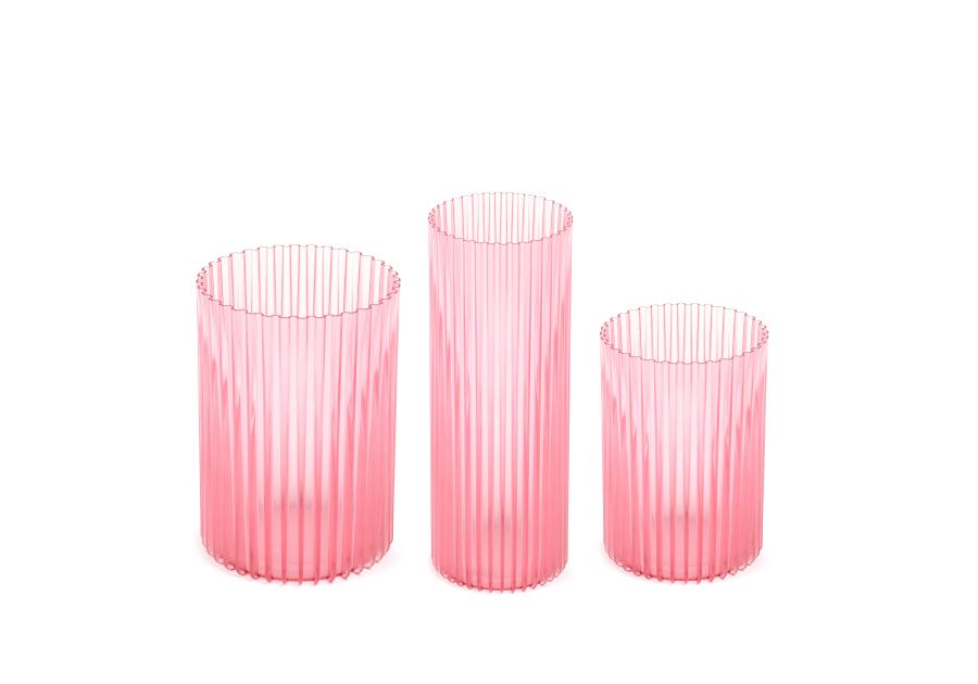 Zdjęcie: Zestaw wazonów Nemo, 3 sztuki, różowy transparentny LAMELA