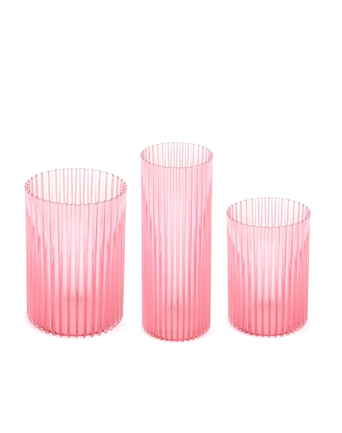 Zdjęcie: Zestaw wazonów Nemo, 3 sztuki, różowy transparentny LAMELA