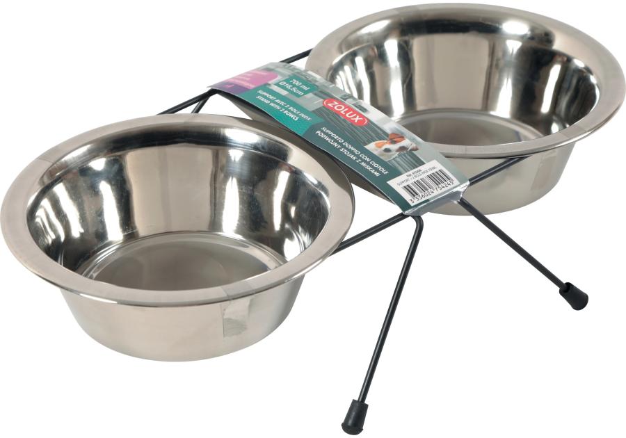 Zdjęcie: Miski dla psa na stojaku metalowym 2x700 ml ZOLUX