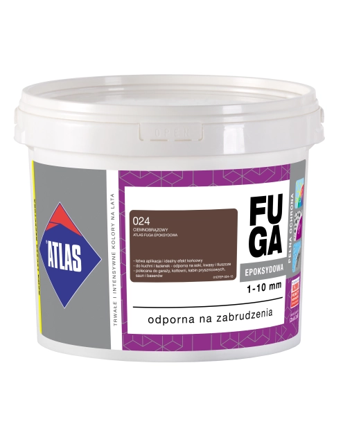 Zdjęcie: Fuga epoksydowa 1-10 mm ciemnobrązowa 5 kg ATLAS
