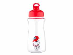 Butelka plastikowa na wodę z czerwoną nakretką 500 ml dekoracja York Easy Morning ALTOMDESIGN