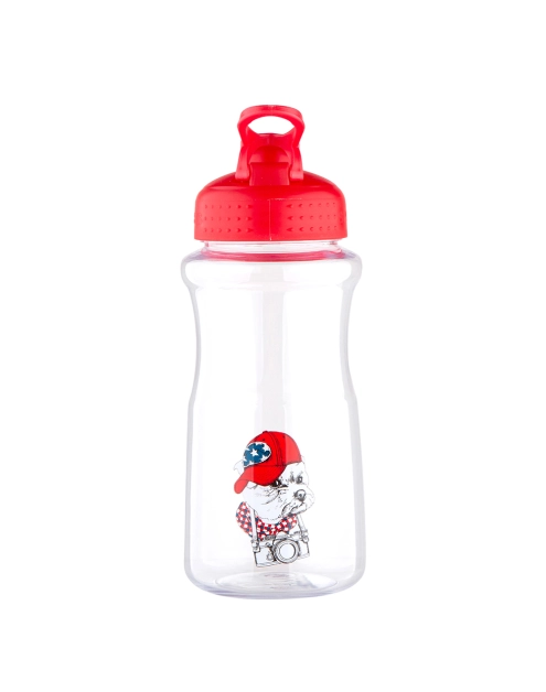 Zdjęcie: Butelka plastikowa na wodę z czerwoną nakretką 500 ml dekoracja York Easy Morning ALTOMDESIGN