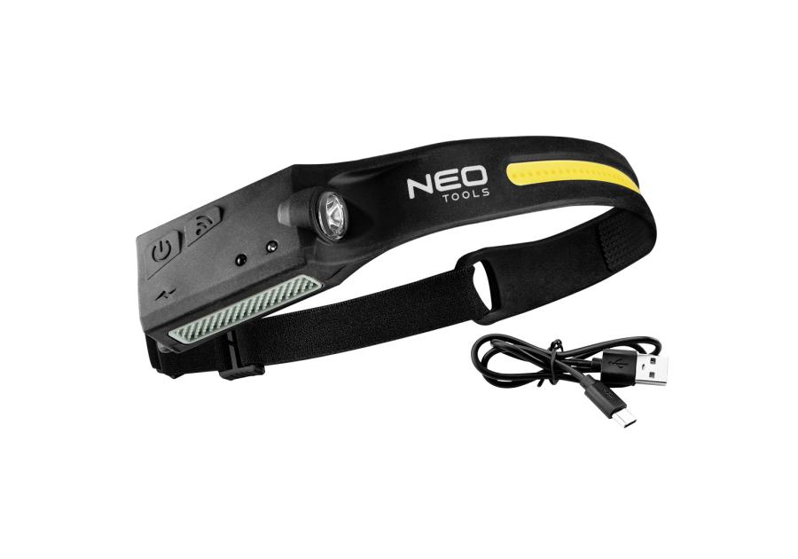 Zdjęcie: Latarka czołowa akumulatorowa LED belt 2 w 1 NEO TOOLS