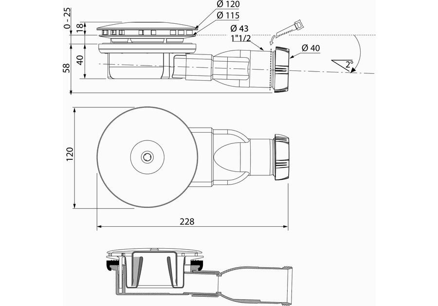 Zdjęcie: Odpływ brodzikowy Slim 90 mm TYCNER