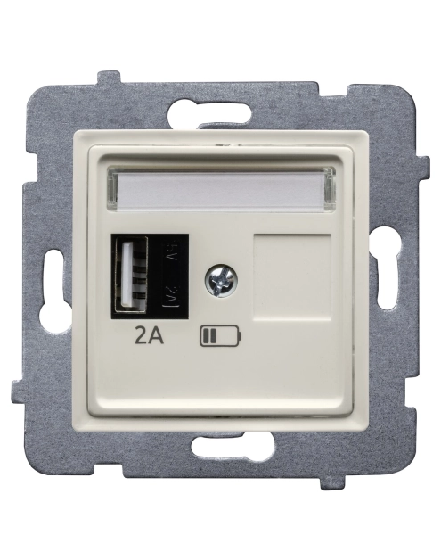 Zdjęcie: Ładowarka USB A (A-10 W) bez ramki Rosa ecru POLMARK