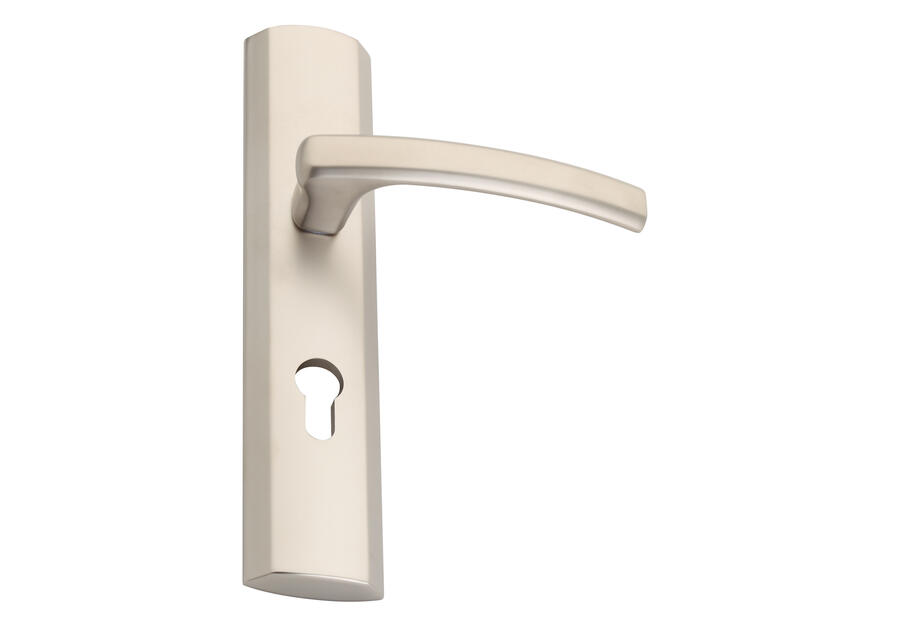 Zdjęcie: Klamka zewnętrzna Oda DH-O szyld długi na wkładkę L nikiel satynowy GAMET