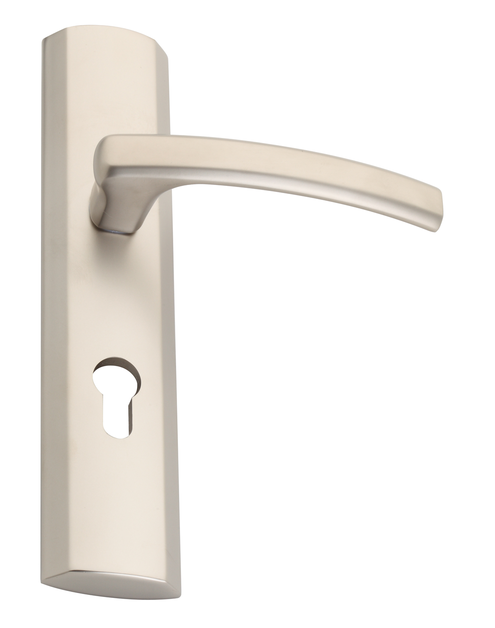 Zdjęcie: Klamka zewnętrzna Oda DH-O szyld długi na wkładkę L nikiel satynowy GAMET