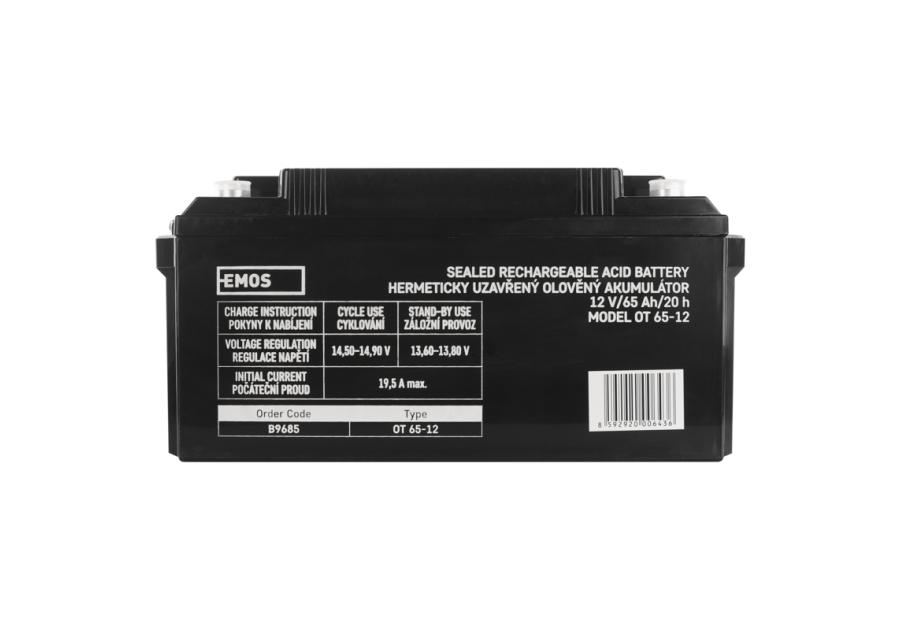 Zdjęcie: Akumulator AGM 12V 65Ah M8 EMOS