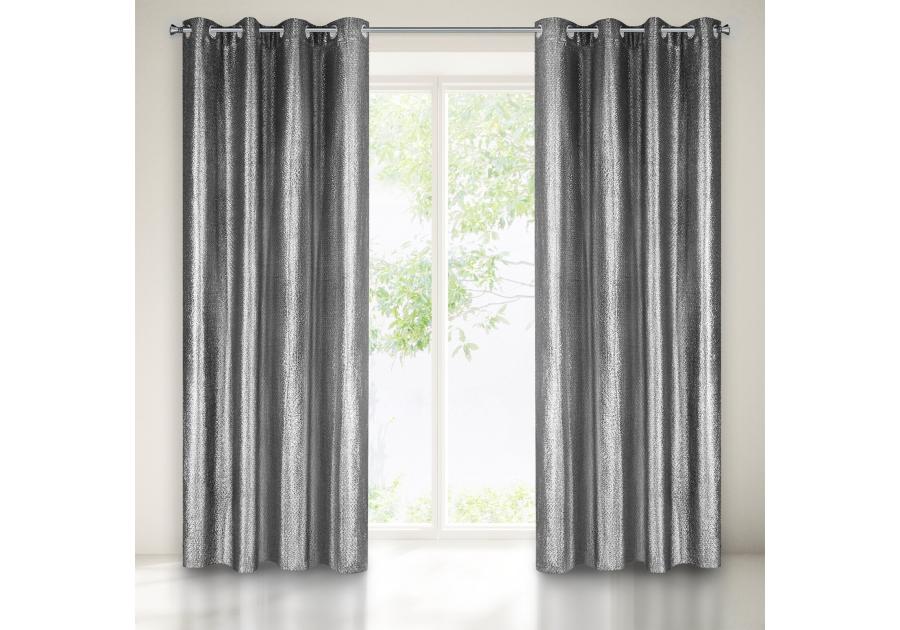 Zdjęcie: Zasłona gotowa Glossy 140x250 cm czarny EUROFIRANY