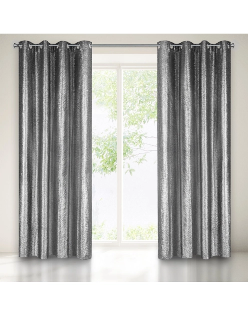 Zdjęcie: Zasłona gotowa Glossy 140x250 cm czarny EUROFIRANY