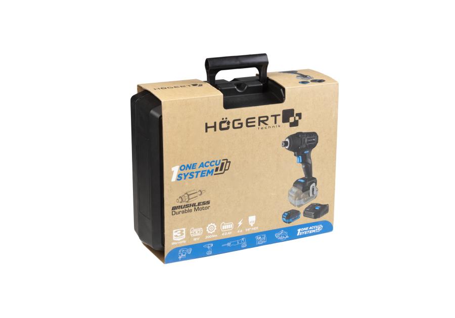 Zdjęcie: Zakrętarka udarowa bezszczotkowa 18 V zestaw HOGERT TECHNIK