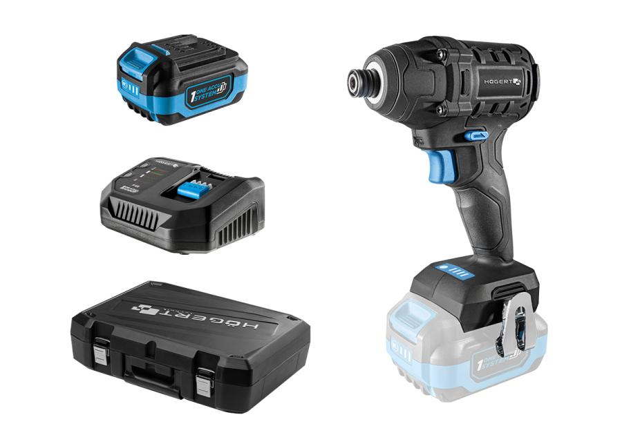 Zdjęcie: Zakrętarka udarowa bezszczotkowa 18 V zestaw HOGERT TECHNIK