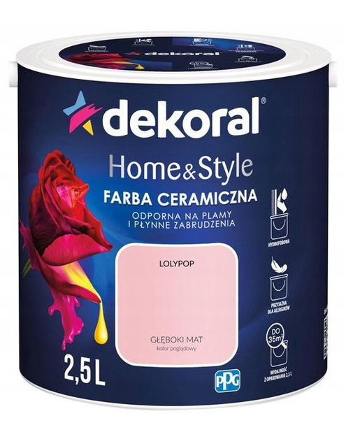 Zdjęcie: Farba ceramiczna Home&Style lollypop 2,5 L DEKORAL