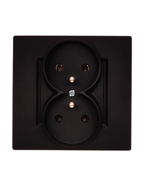 Zdjęcie: Gniazdo wtyczkowe Rosa podwójne z uziemieniem POLMARK