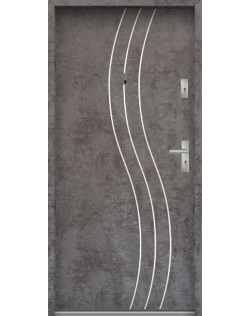 Zdjęcie: Drzwi wejściowe do mieszkań Bastion R-60 Beton ołówkowy 90 cm lewe OSP KR CENTER