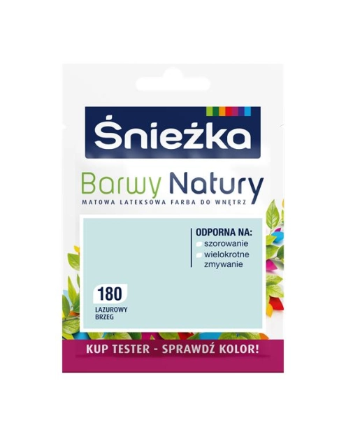 Zdjęcie: Tester koloru Barwy Natury lazurowy brzeg 180 25 ml ŚNIEŻKA