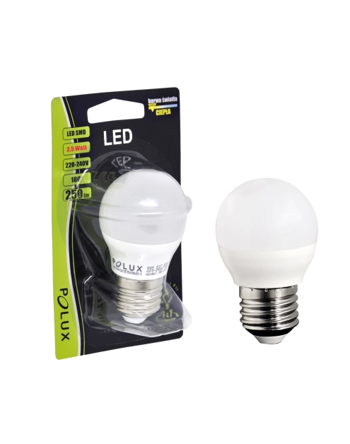 Zdjęcie: Żarówka LED G45 E27 3,5 W 250 lm pc+aluminium POLUX