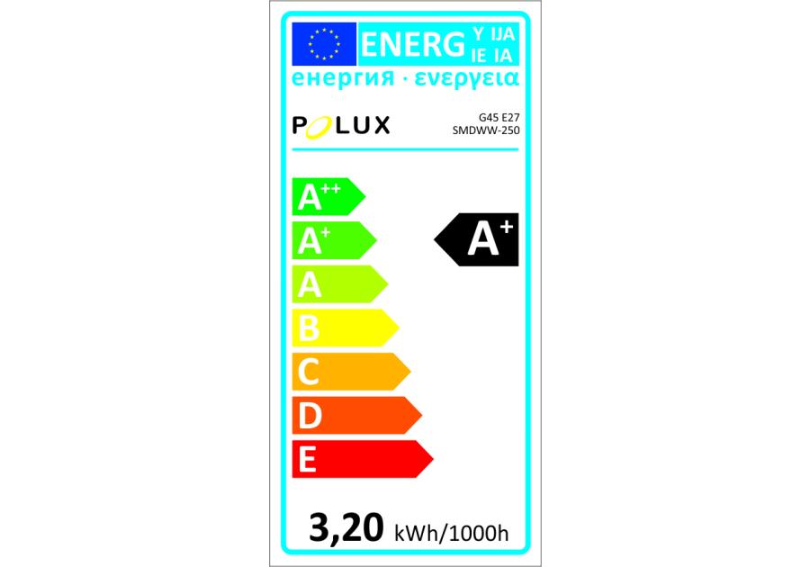 Zdjęcie: Żarówka LED G45 E27 3,5 W 250 lm pc+aluminium POLUX