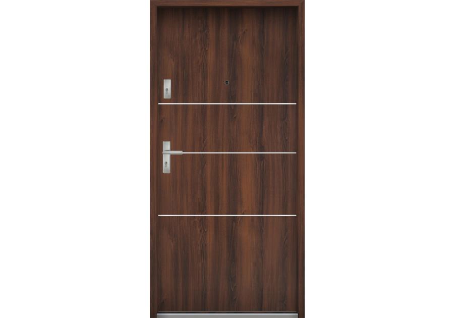 Zdjęcie: Drzwi wejściowe do mieszkań Bastion A-66 Orzech 80 cm prawe ODO KR CENTER