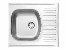 Zlewozmywak Techno dekor 1K Z/KO 580x510x150, 3,5" + osprzęt DEANTE