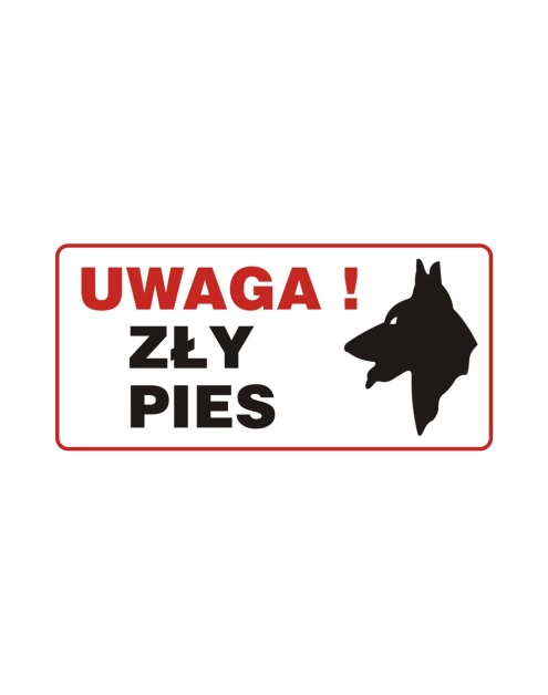 Zdjęcie: Oznaczenie "Uwaga zły pies" 12x24 cm METRO