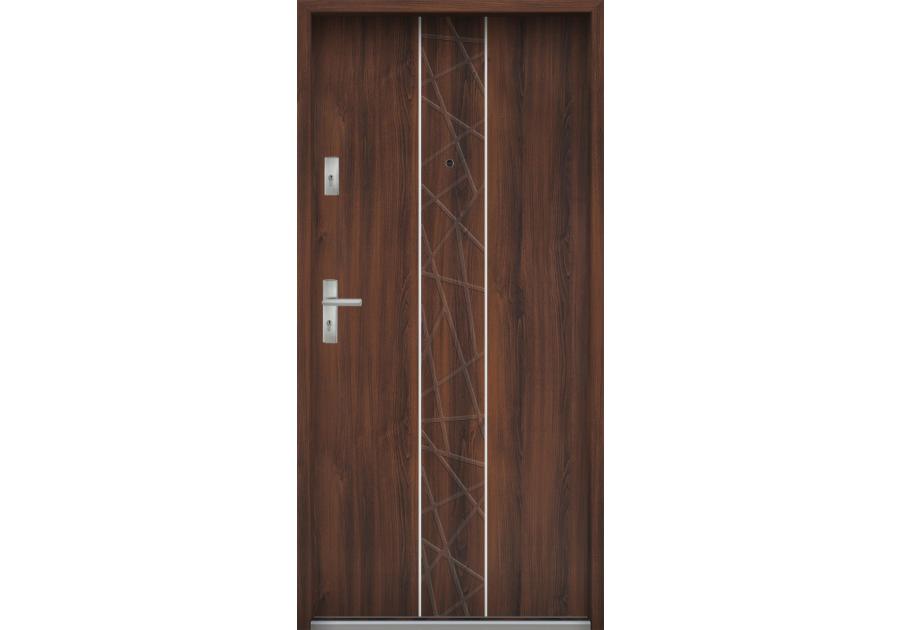 Zdjęcie: Drzwi wejściowe do mieszkań Bastion A-40 Orzech 90 cm prawe ODO KR CENTER