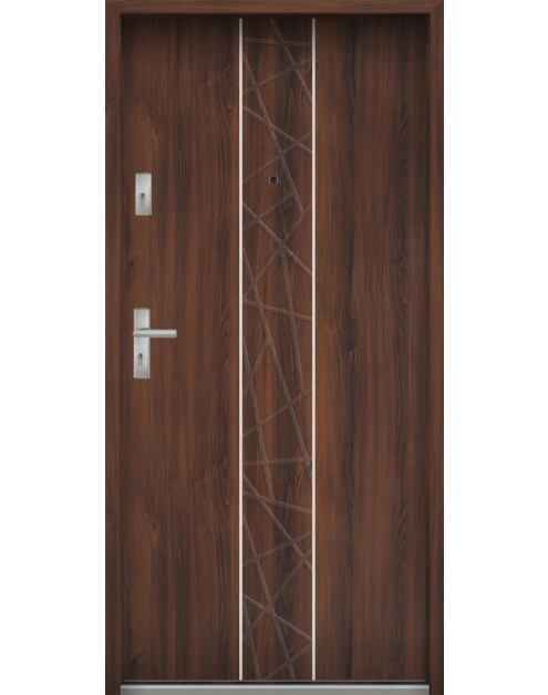 Zdjęcie: Drzwi wejściowe do mieszkań Bastion A-40 Orzech 90 cm prawe ODO KR CENTER