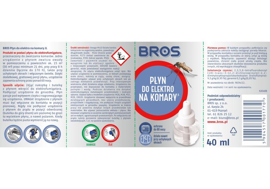 Zdjęcie: Płyn do elektrycznego odstraszacza komarów BROS