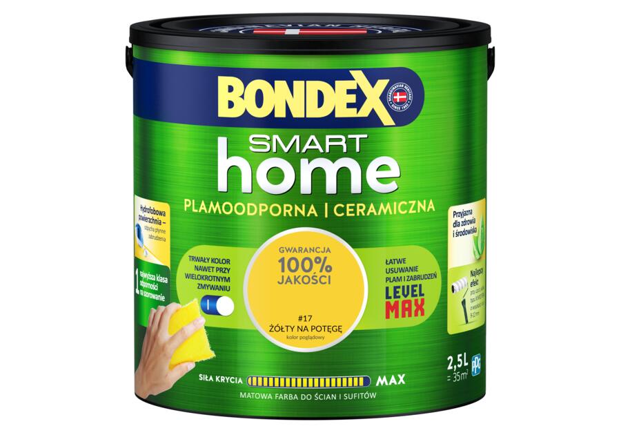 Zdjęcie: Farba plamoodporna żółty na potęgę 2,5 L BONDEX SMART HOME
