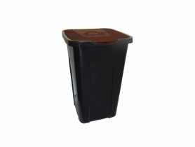 Pojemnik na śmieci 50 L czarny z brązową pokrywą KEEEPER
