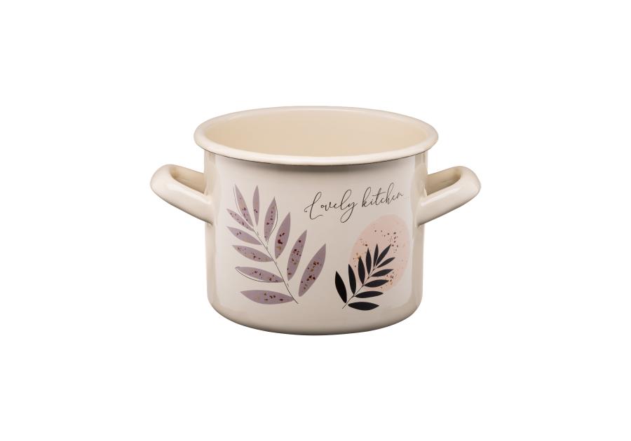 Zdjęcie: Garnek emaliowany z kalką Flores 14 cm/1,5 L wzór 3 GALICJA
