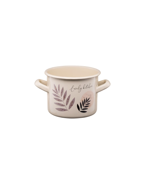 Zdjęcie: Garnek emaliowany z kalką Flores 14 cm/1,5 L wzór 3 GALICJA